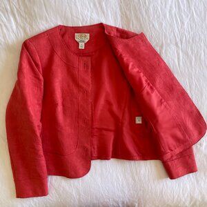 Talbots Coral Italian Fabric Damask Floral Blazer